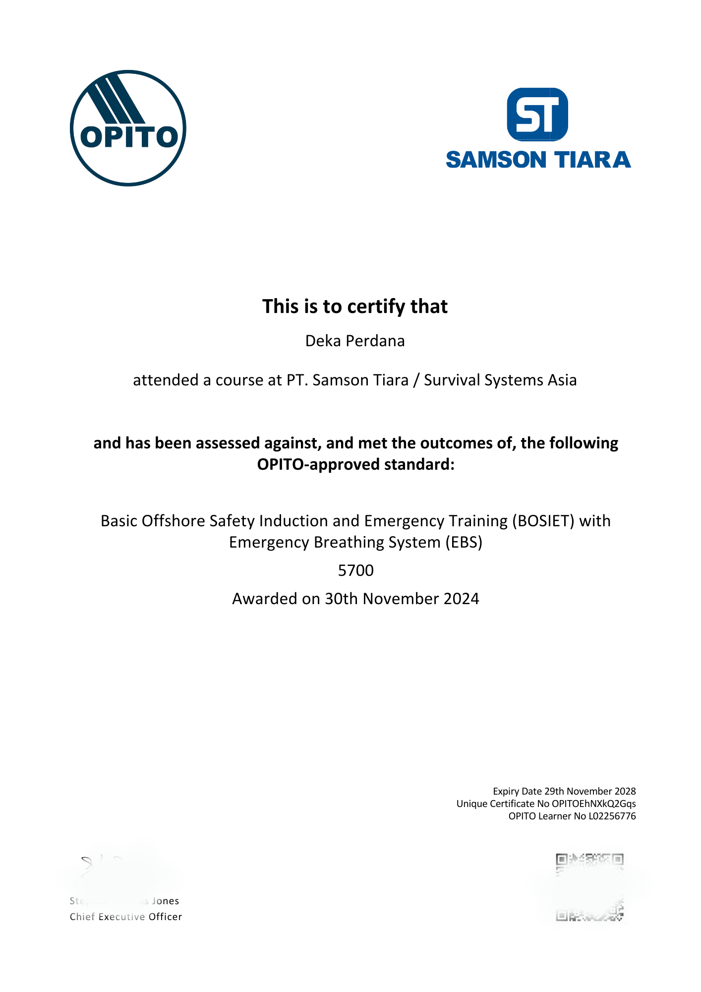 CERTIFICATE T BOSIET
